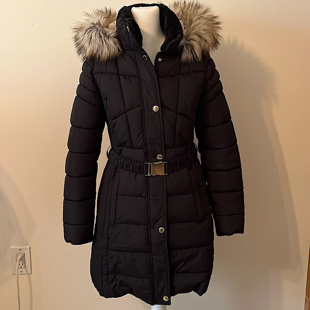 Laundry by Shelli Segal Black Puffer Coat.
